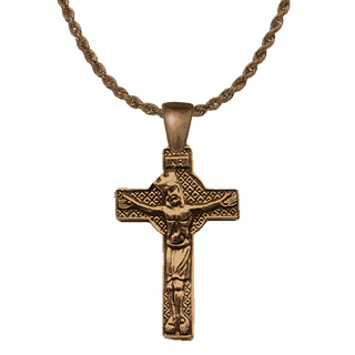 Vintage Bronze Crowned Christ Crucifix, Eastern Europe