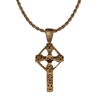 Vintage Bronze 19th-Century Celtic Knotwork Cross
