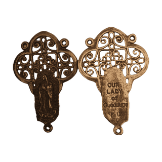 Vintage Bronze Our Lady of Guadalupe Rosary Center
