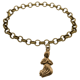 Vintage Bronze Praying Woman Milagro Bracelet