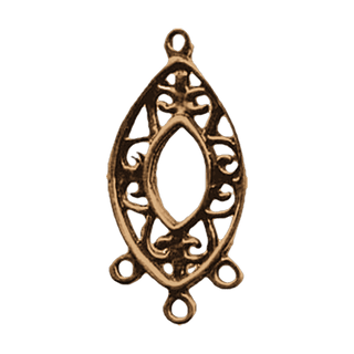 Vintage Bronze Open Scrollwork Navette Dangle