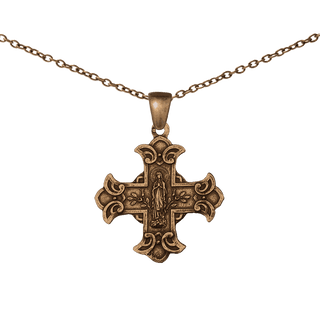 Vintage Bronze Two-Sided Scapular Cross Medal