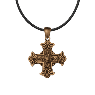 Vintage Bronze Two-Sided Scapular Cross Medal