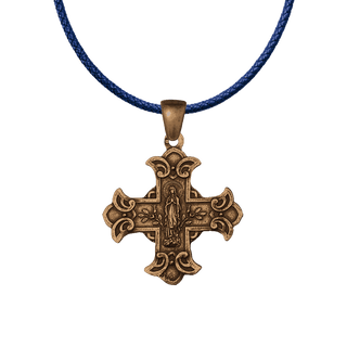 Vintage Bronze Two-Sided Scapular Cross Medal