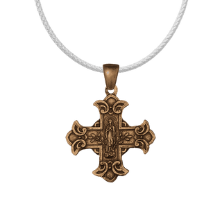 Vintage Bronze Two-Sided Scapular Cross Medal