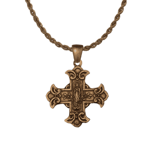 Vintage Bronze Two-Sided Scapular Cross Medal