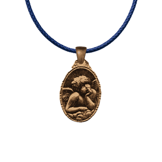 Vintage Bronze Dreaming Angel Medal