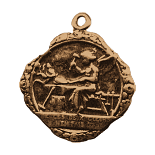 Vintage Bronze Angel at the Forge Medal