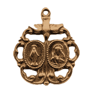 Vintage Bronze Holy Spirit Double Scapular Medal