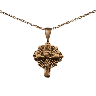 Vintage Bronze Byzantine Rayed Crucifix, c. 1200
