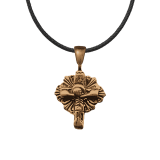 Vintage Bronze Byzantine Rayed Crucifix, c. 1200
