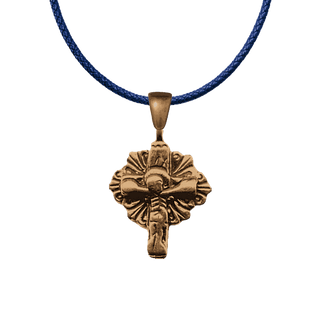 Vintage Bronze Byzantine Rayed Crucifix, c. 1200