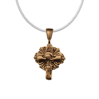Vintage Bronze Byzantine Rayed Crucifix, c. 1200