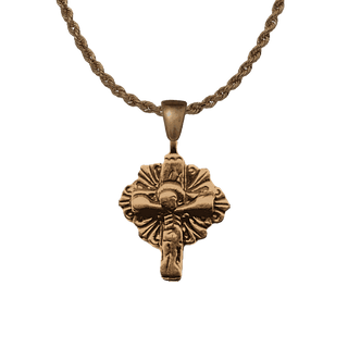 Vintage Bronze Byzantine Rayed Crucifix, c. 1200