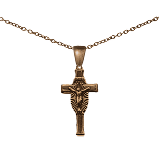 Vintage Bronze Art Deco Rayed Crucifix