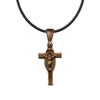 Vintage Bronze Art Deco Rayed Crucifix