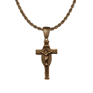 Vintage Bronze Art Deco Rayed Crucifix