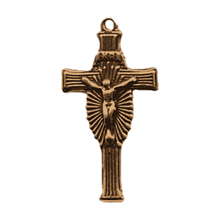 Vintage Bronze Art Deco Rayed Crucifix
