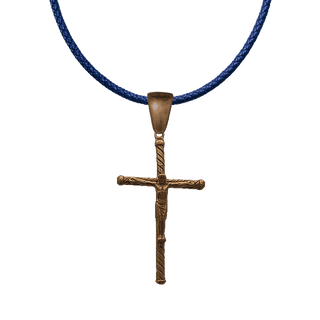 Vintage Bronze Spiral Rope Crucifix