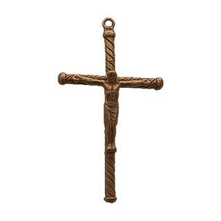 Vintage Bronze Spiral Rope Crucifix