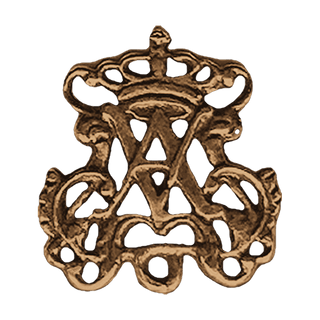 Vintage Bronze Crowned Ave Maria Monogram Center