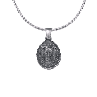 Vintage Sterling Silver Holy Face of Jesus and St. Joseph Medal