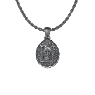 Vintage Sterling Silver Holy Face of Jesus and St. Joseph Medal