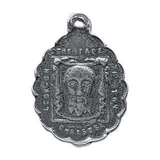 Vintage Sterling Silver Holy Face of Jesus and St. Joseph Medal