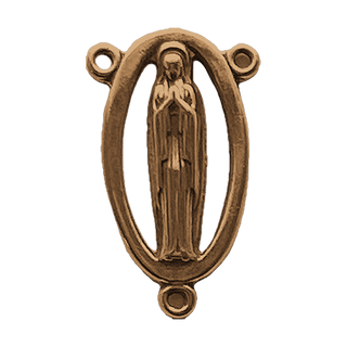Vintage Bronze Two-Sided Openwork Oval Rosary Center — reverse