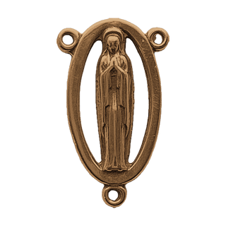 Vintage Bronze Two-Sided Openwork Oval Rosary Center