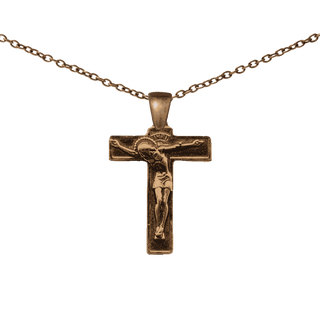 Vintage Bronze Crucifix with Rayed Halo