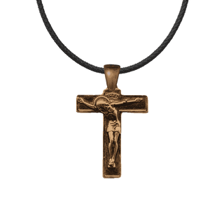 Vintage Bronze Crucifix with Rayed Halo