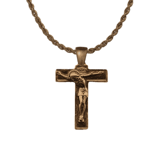 Vintage Bronze Crucifix with Rayed Halo