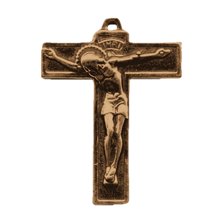 Vintage Bronze Crucifix with Rayed Halo