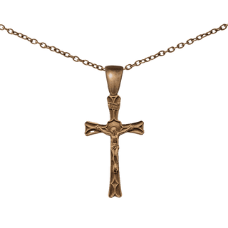 Vintage Bronze Elegant Flared Crucifix