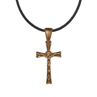 Vintage Bronze Elegant Flared Crucifix