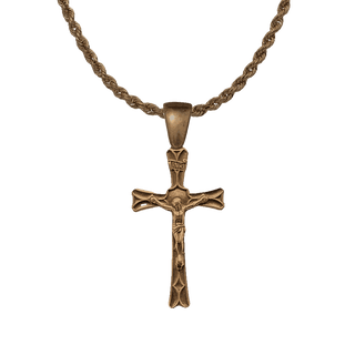 Vintage Bronze Elegant Flared Crucifix