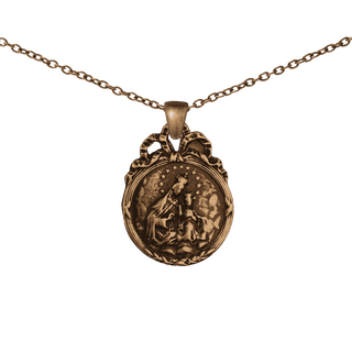 Vintage Bronze Mount Carmel and Sacred Heart Medal