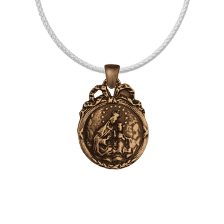 Vintage Bronze Mount Carmel and Sacred Heart Medal