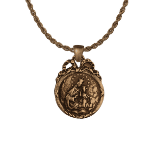 Vintage Bronze Mount Carmel and Sacred Heart Medal