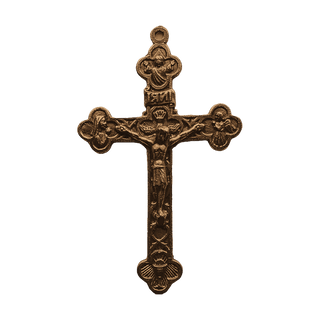 Vintage Bronze Quatrefoil Crucifix with Angels
