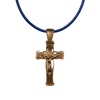 Vintage Bronze Fluted Crucifix with Vines