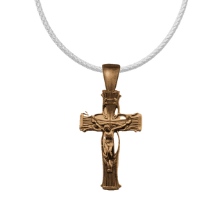 Vintage Bronze Fluted Crucifix with Vines
