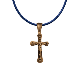 Vintage Bronze Crucifix with Tiny Roses