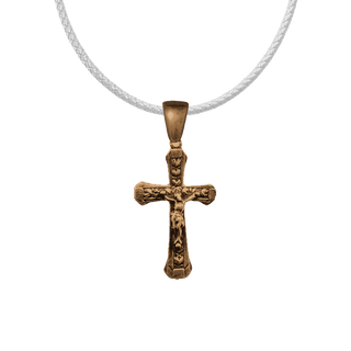 Vintage Bronze Crucifix with Tiny Roses