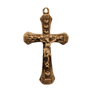 Vintage Bronze Crucifix with Tiny Roses