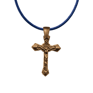 Vintage Bronze Crucifix with Angel Faces