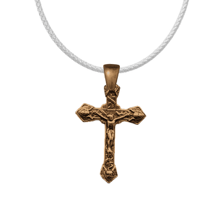 Vintage Bronze Crucifix with Angel Faces