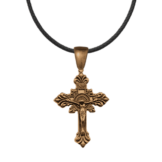 Vintage Bronze Baroque Acanthus Crucifix