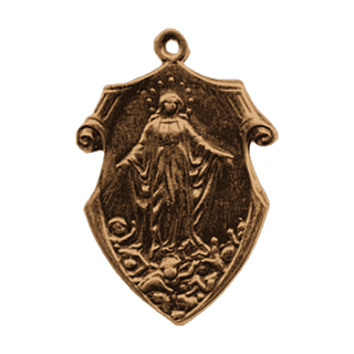 Vintage Bronze Assumption of Mary Medal, French